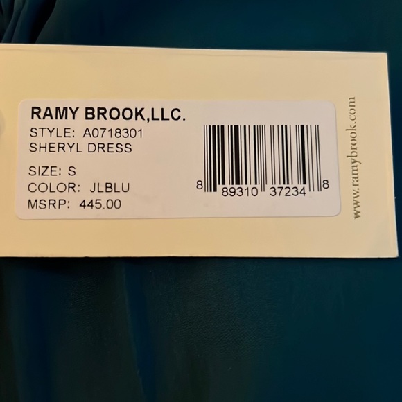 BNWT 🏷️ ✨👗Ramy Brook New York Sheryl DESIGNER Dress S gorgeous teal color 💙🩵 - Picture 5 of 9
